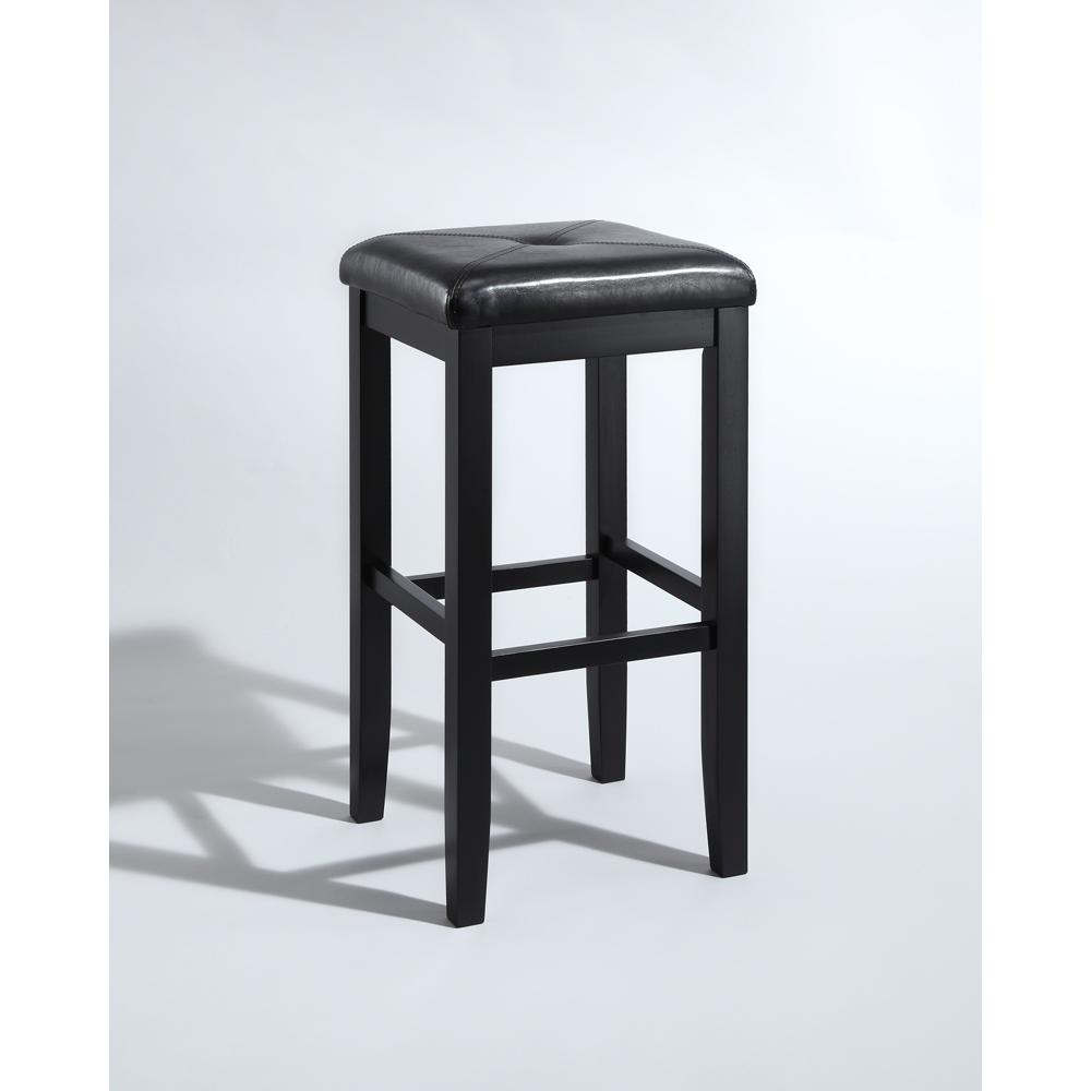 Angle. Crosley Furniture - Upholstered Square Seat 2-Piece Bar Stool Set - 2 Stools - Black.