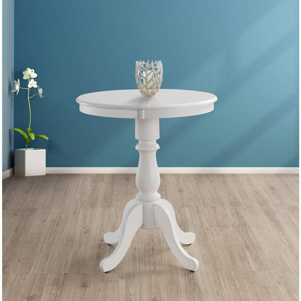 Back. Carolina Chair & Table - Fairview 30" Round Pedestal Bar Table - White - White.