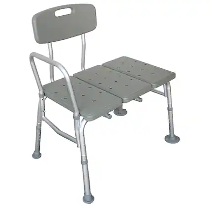 Front. Winado - Shower Chair Bath Tub Shower Transfer Bench Stool with Backrest Seat, Adjustable Heights, Non-Slip Handle, Drain Holes - Gray.