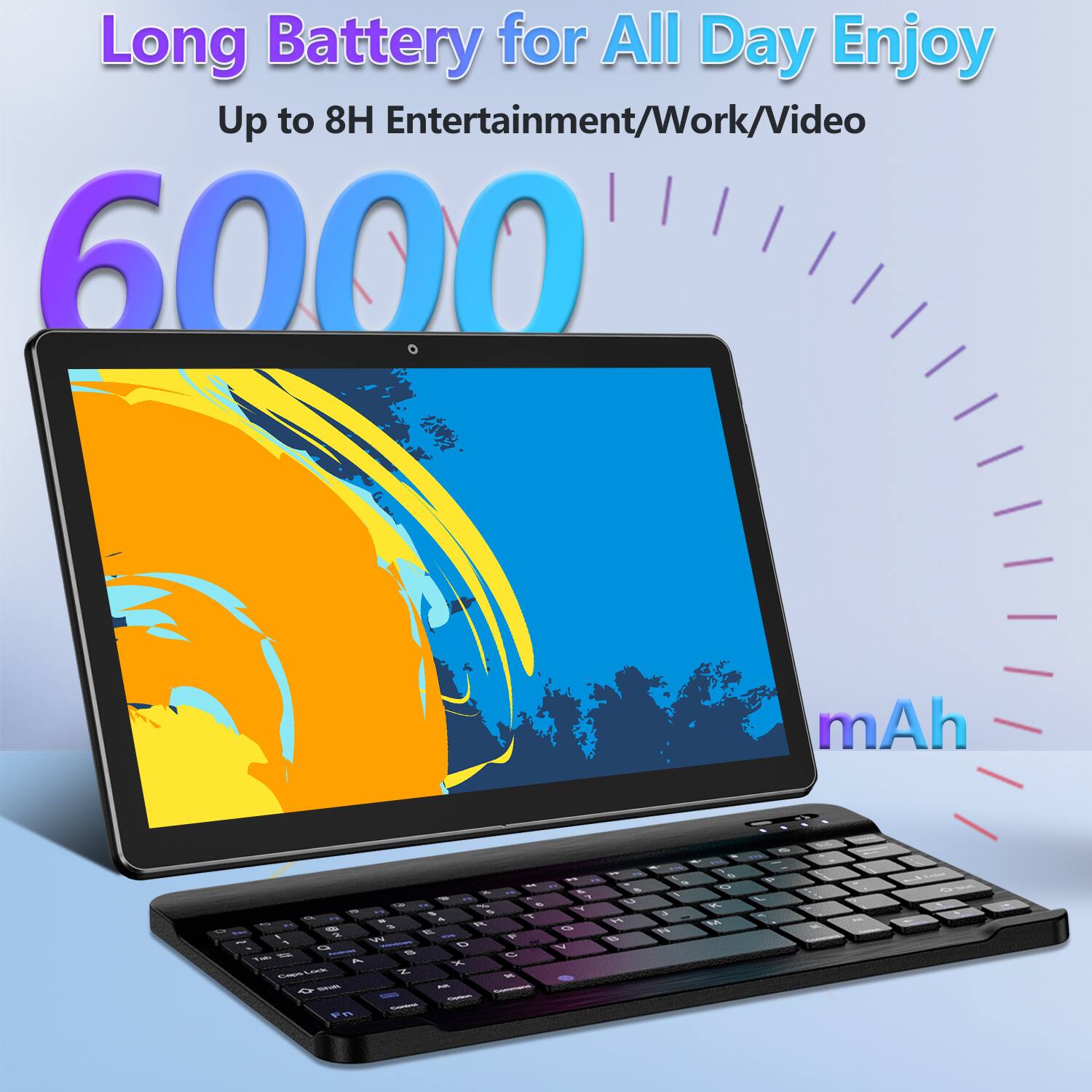 Long Battery for All Day Enjoy
Up to 8H Entertainment/Work/Video
6000 mAh