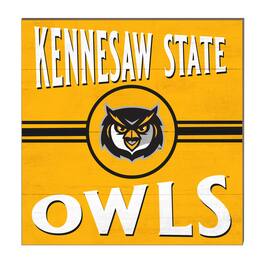 Jardine - Kennesaw State Owls 10'' x 10'' Retro Team Sign - Yellow