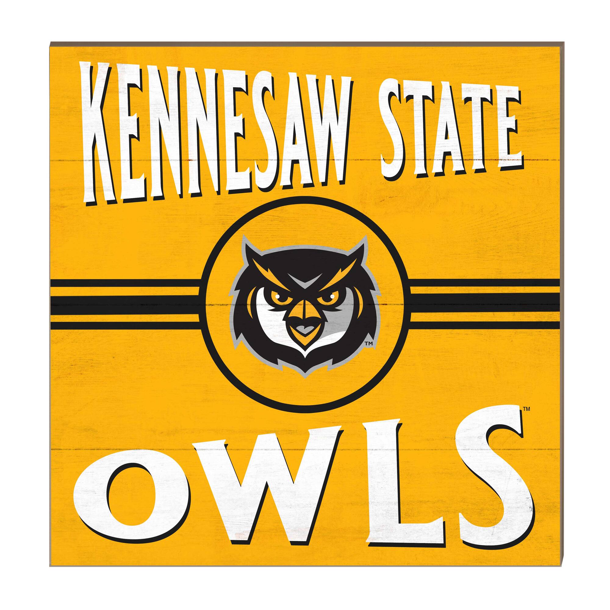 Kennesaw State Owls 10'' x 10'' Retro Team Sign