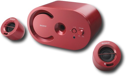 Best Buy: Sony 2.1 Speaker System (3-Piece) Red SRSD25/RED