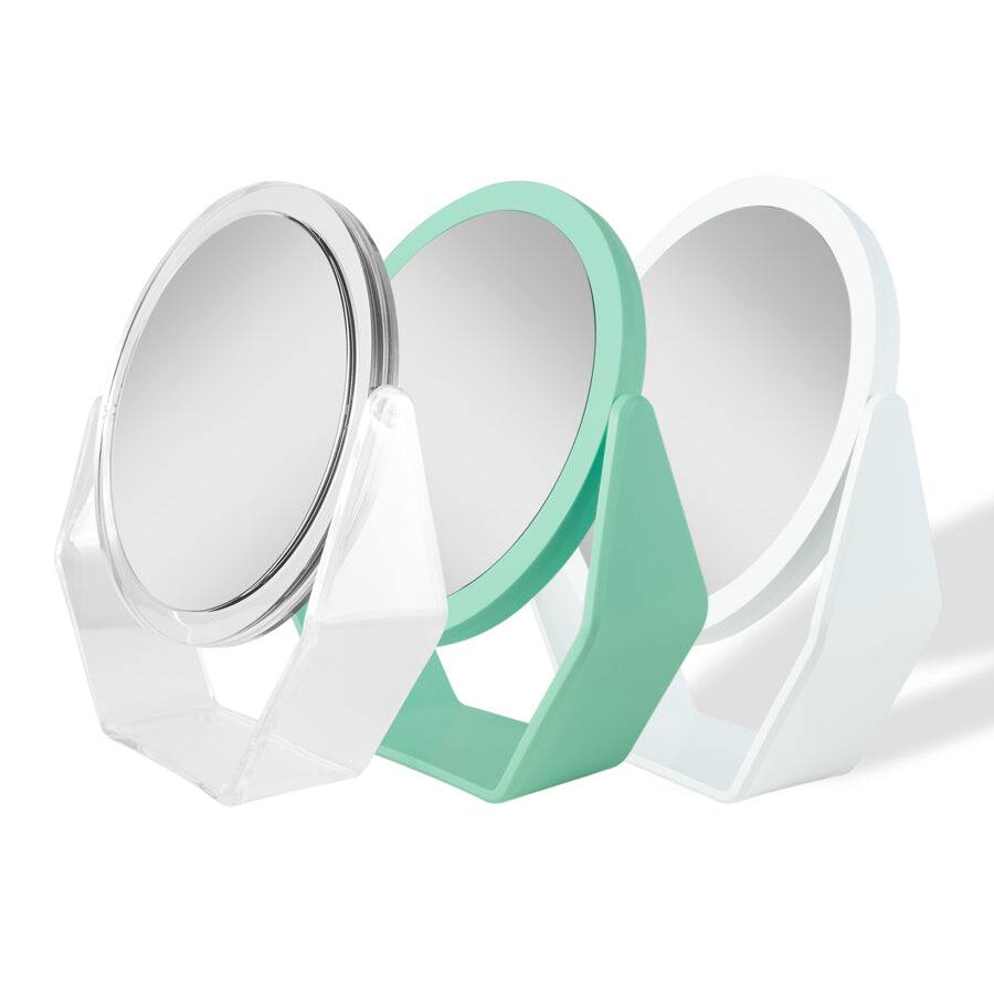 Back. Zadro - Countertop Makeup Mirror with 5X/1X Magnifications & Swiveling 8.5-inch Dia. Head - Clear.