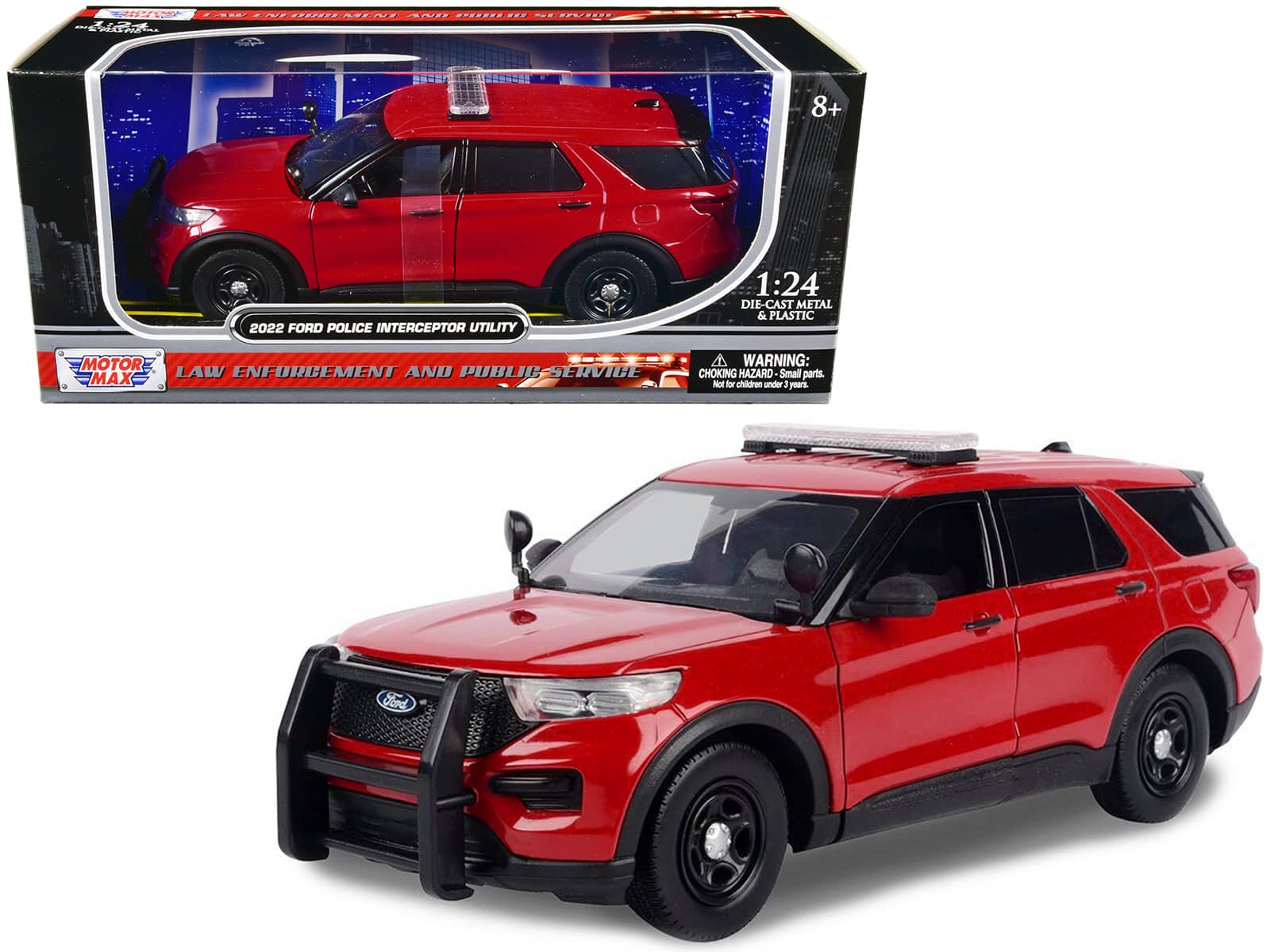 2022 Ford Police Interceptor Utility Unmarked Red 1/24 Diecast Model Car by Motormax price history on PriceWatchPro