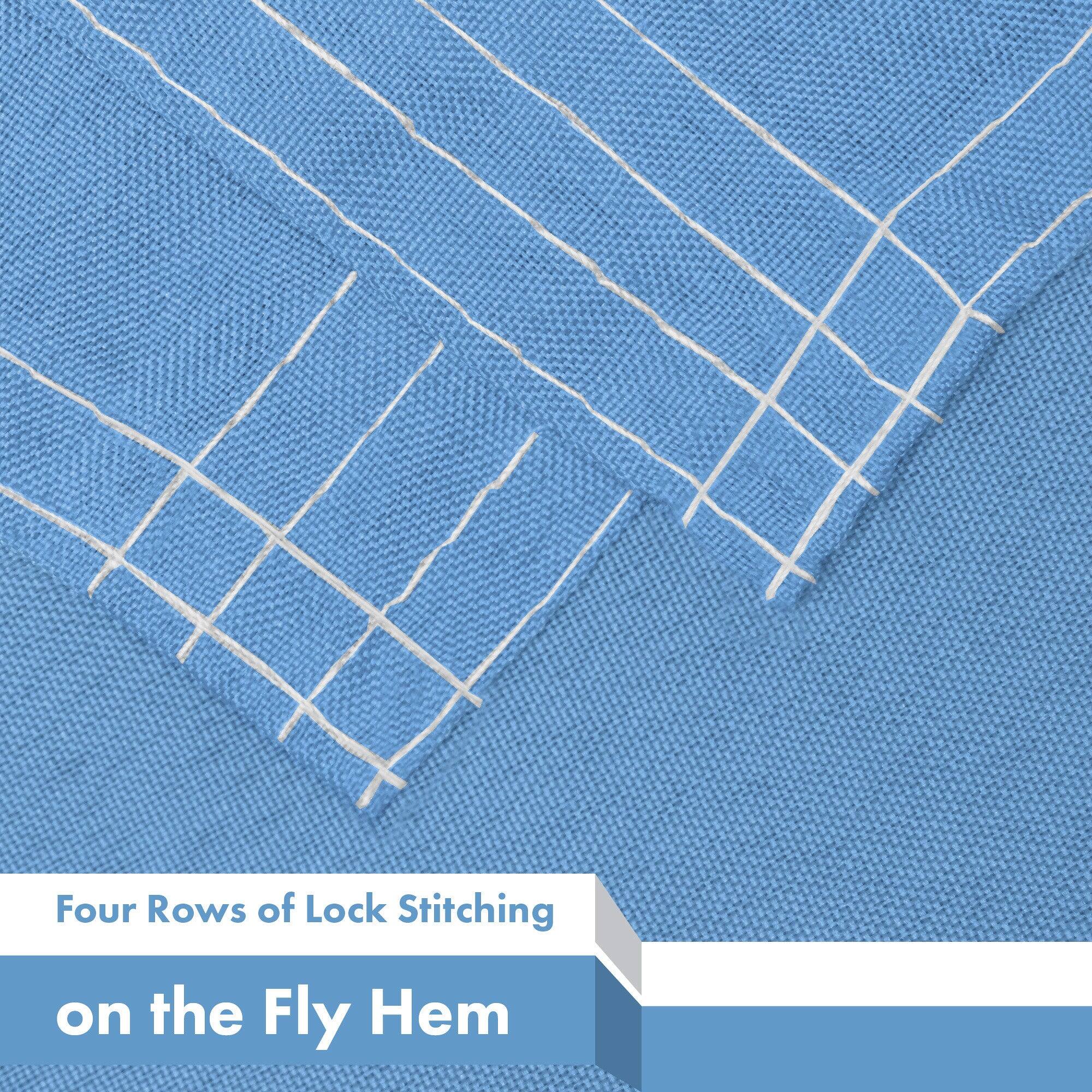 Four Rows of Lock Stitching on the Fly Hem
