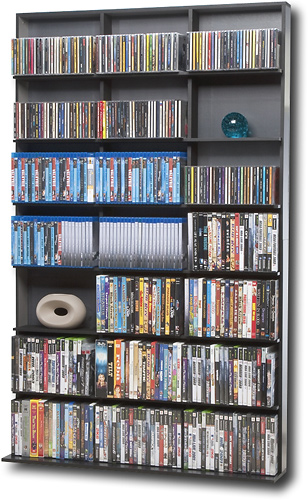 Fixed Shelves Details about   Atlantic 37"x60" Elite Medium Wood Media Storage Shelf Bookcase 