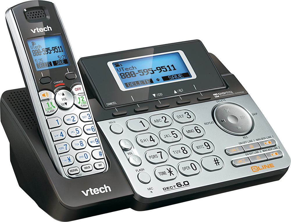 Vtech Dect 6.0 Cordless 2-Line Phone System with Digital Answering DS6151