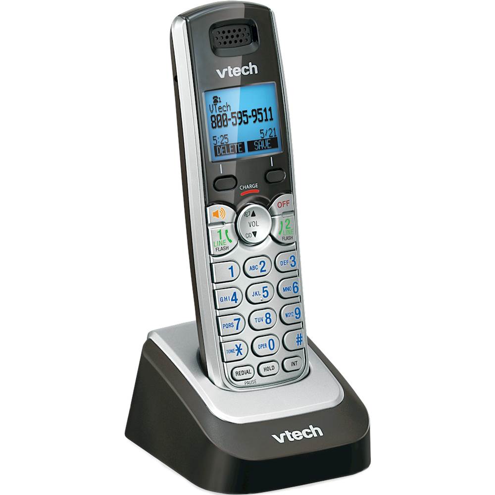 Angle View: VTech - DS6101 DECT 6.0 Cordless Expansion Handset for Expandable Phone System