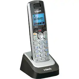 VTech - DS6101 DECT 6.0 Cordless Expansion Handset for Expandable Phone System - Black/Silver