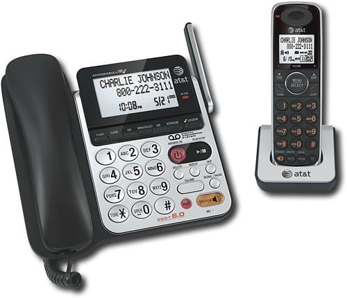 Front Standard. AT&T - DECT 6.0 Expandable Corded Phone System with Call-Waiting/Caller ID.