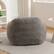 Back. GOODSILO - Giant Memory Foam Filled Bean Bag Sofa with Armrests for Adults, Spacious Faux Fur Lounger for Living Room and Bedroom - Light Gray.