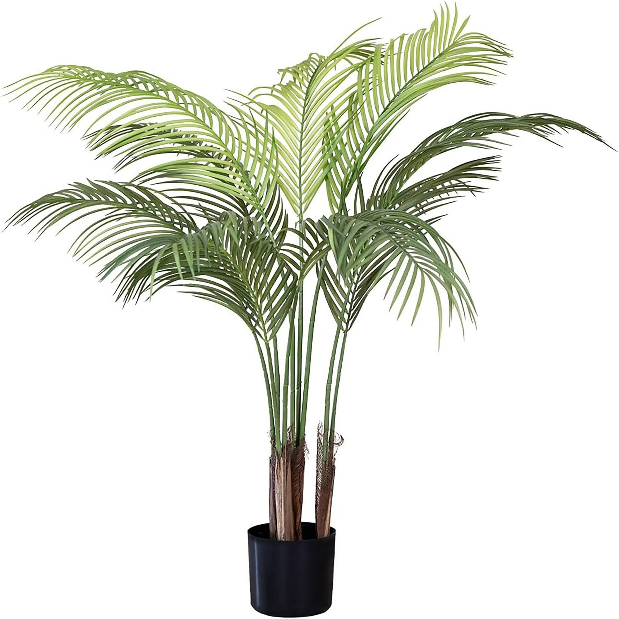Front. Maia Shop - Maia Shop Palm Tree 3.5 Foot Faux Plant, Fake Silk Tree with Realistic Leaves - Green.