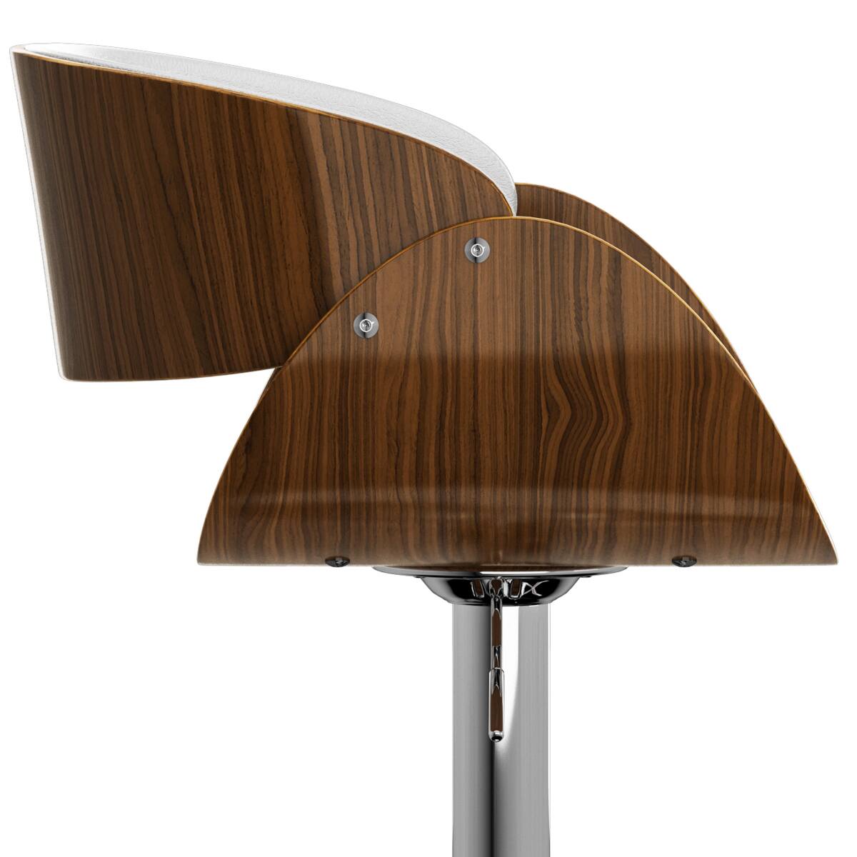 Alt View 7. Simpli Home - Amery Mid Century Modern 34 inch Adjustable Swivel Bar Stool in White Vegan Faux Leather - White.