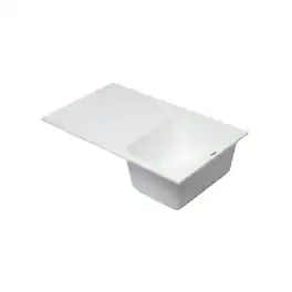 Alfi - 34" Single Bowl Granite Composite Kitchen Sink with Drainboard - White