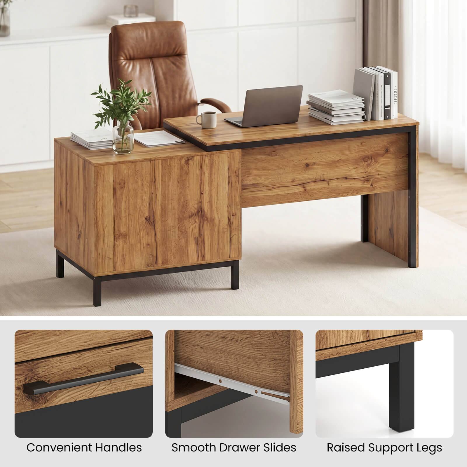 Convenient Handles  
Smooth Drawer Slides  
Raised Support Legs