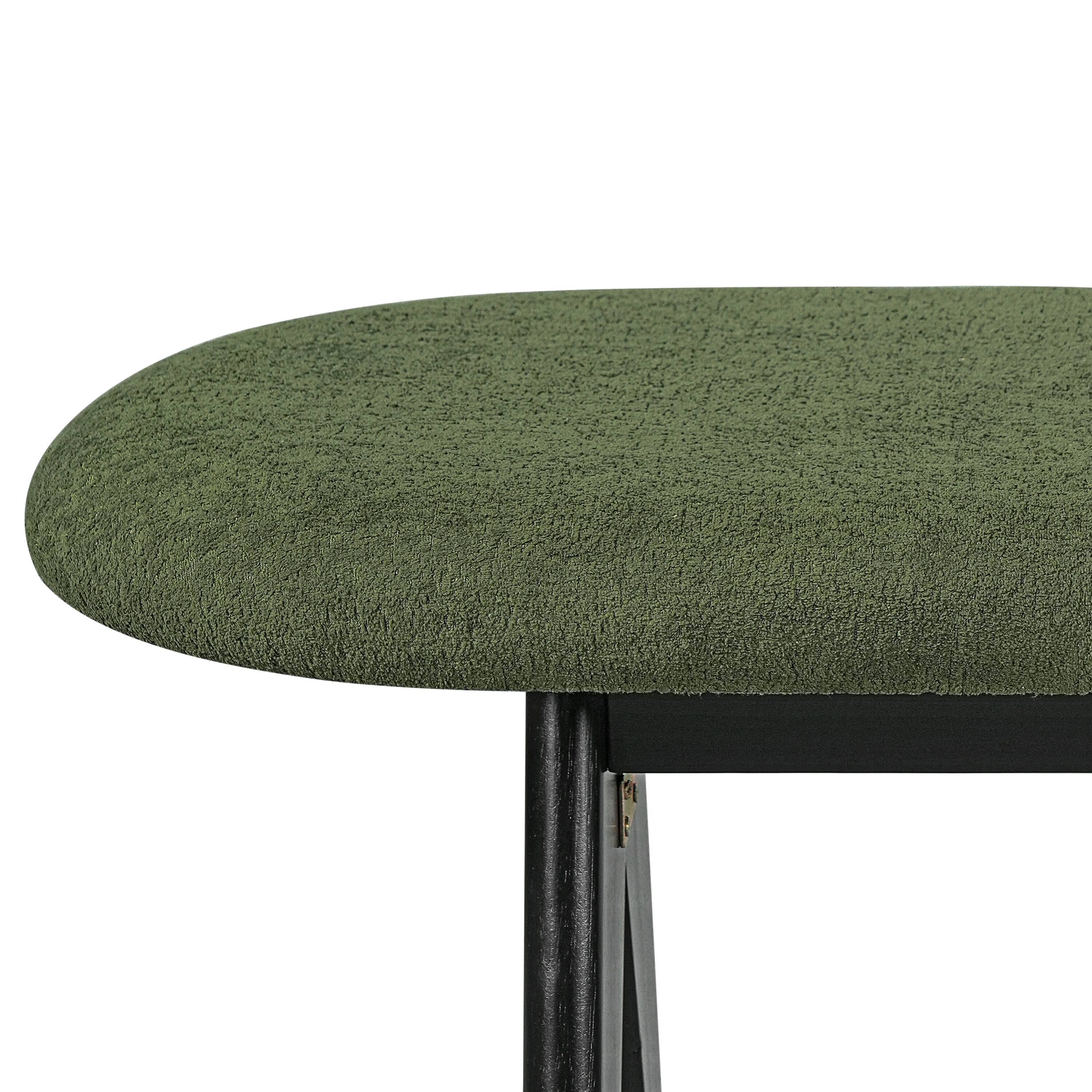 Alt View 7. Ropilly - Ropilly 53 Inch Green Upholstered Entryway Bench with Black Wood Legs, Modern Fabric Bedroom Seating - Green.