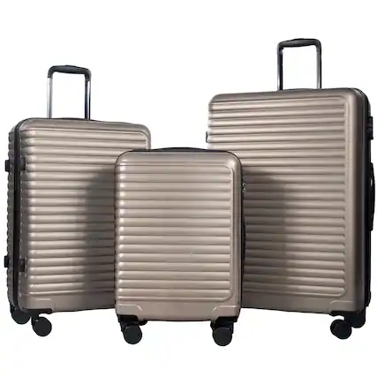 Front. Travelhouse - Travelhouse 3 Piece Hardside Luggage Set Hardshell Lightweight Suitcase with TSA Lock Spinner Wheelsn.(Golden) - Golden.