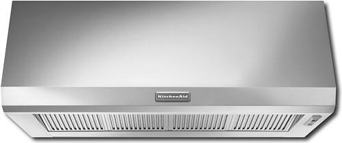 Front Standard. KitchenAid - 48" Externally Vented Wall-Mount Canopy Range Hood - Stainless-Steel.