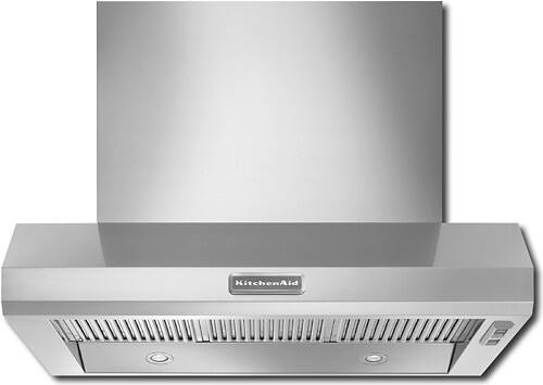 Front Standard. KitchenAid - 36" Externally Vented Island Canopy Range Hood - Stainless-Steel.