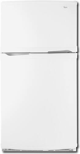 Front Standard. Whirlpool - 18.9 Cu. Ft. Top-Mount Refrigerator - White-on-White.