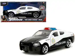 2006 Dodge Charger Police "Policia Civil" "Fast & Furious" Series 1/32 Diecast Model Car by Jada - Black And White