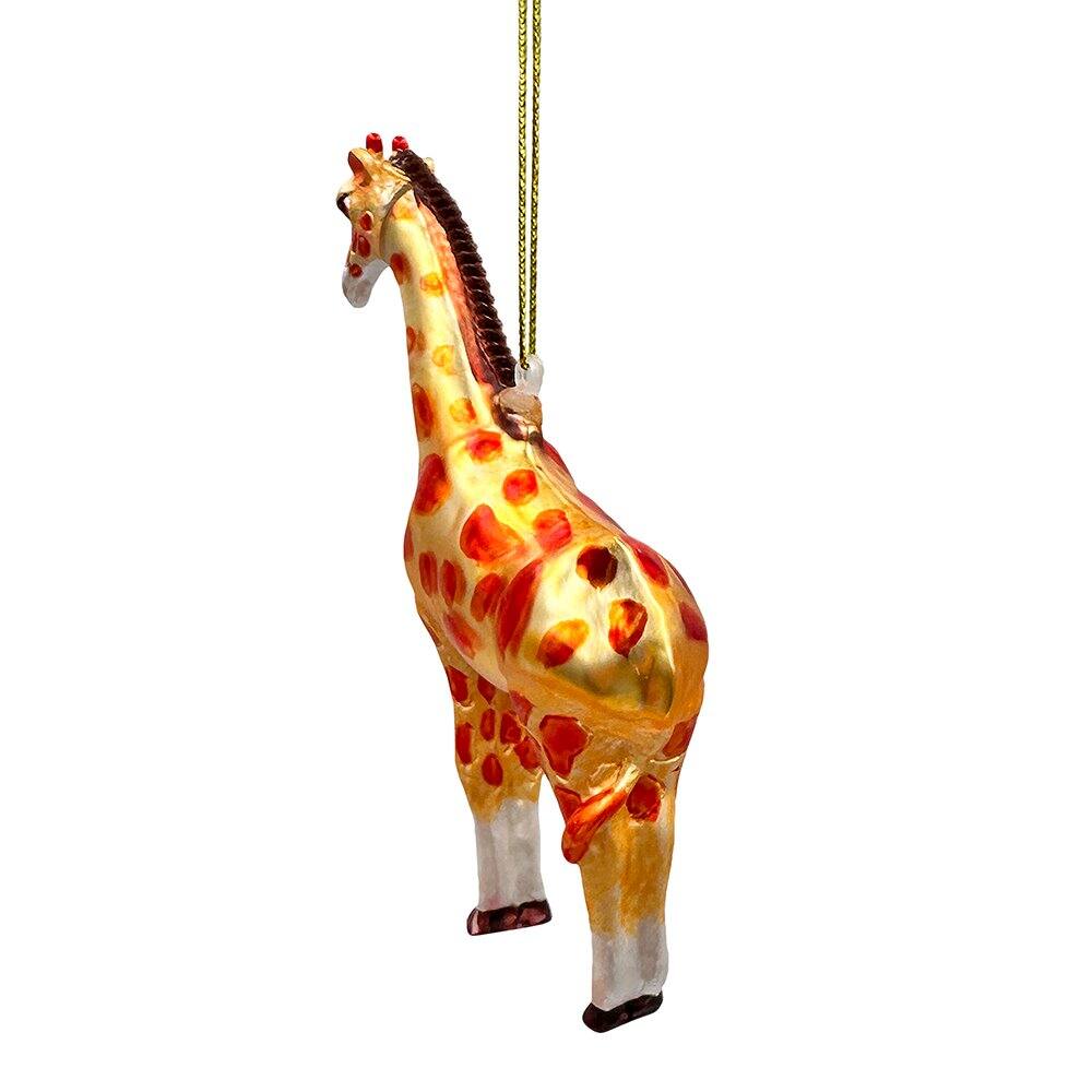 Alt View 1. OrnamentallyYou - Giraffe Glass Christmas Ornament - Multi-colored.