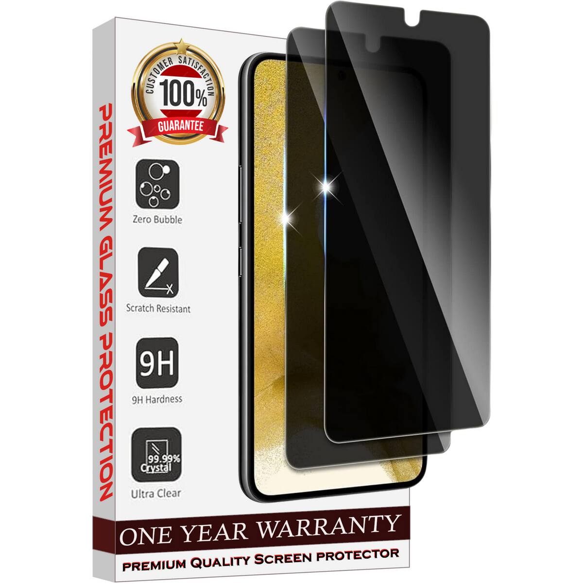 CUSTOMER 100% SATISFACTION GUARANTEE

PREMIUM GLASS PROTECTION

- Zero Bubble
- Scratch Resistant
- 9H Hardness
- 99.99% Crystal
- Ultra Clear

ONE YEAR WARRANTY

PREMIUM QUALITY SCREEN PROTECTOR