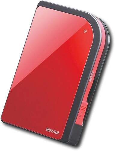 Angle Standard. Buffalo Technology - MiniStation Metro 500GB External USB 2.0 Portable Hard Drive - Ruby Red.