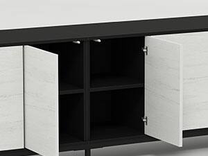 Alt View 4. Bestier - TV Stand for TVs up to 80” with Minimalist Doors, Spacious Storage and Height-Adjustable Legs - white.