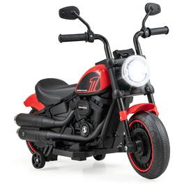 SKONYON - Kids Electric Motorcycle with Training Wheels and LED Headlights