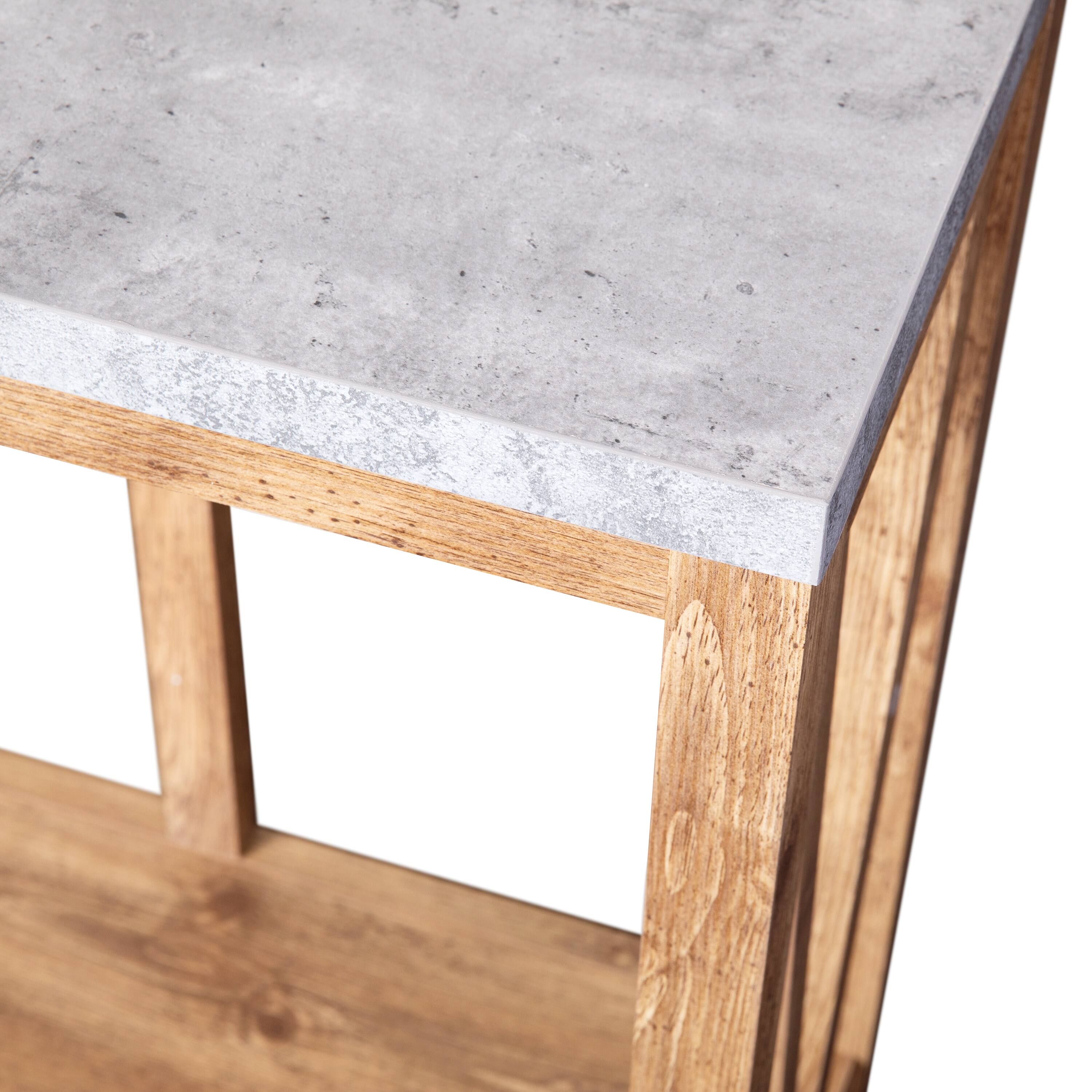 Alt View 10. Emma + Oliver - Owen Modern Farmhouse Entryway Console Accent Table - Concrete Top/Warm Oak Frame.