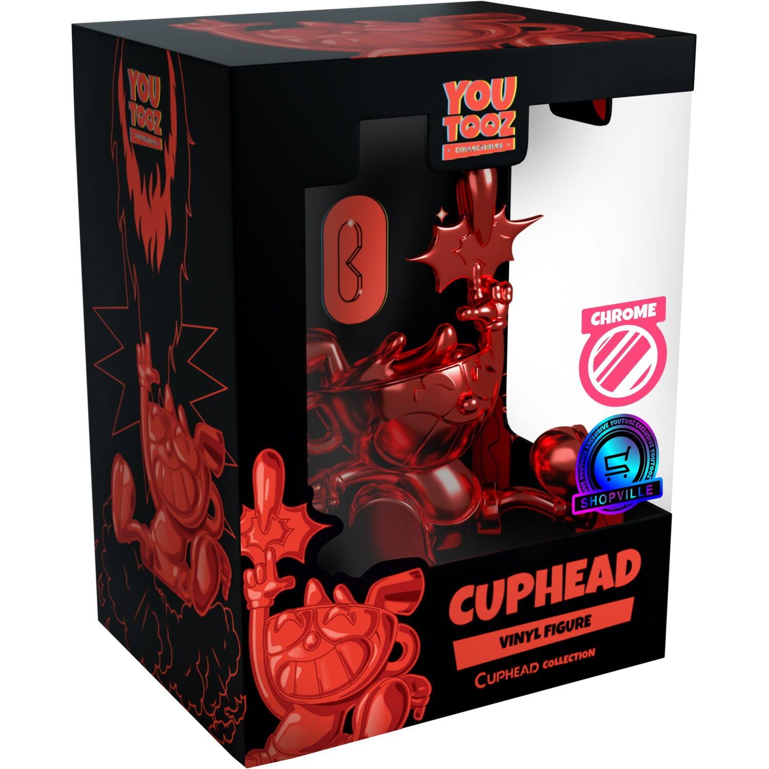 Youtooz x Shopville Exclusive: Cuphead Collection - Cuphead Red Chrome Vinyl Figure [Limited Edition – 500 Made]