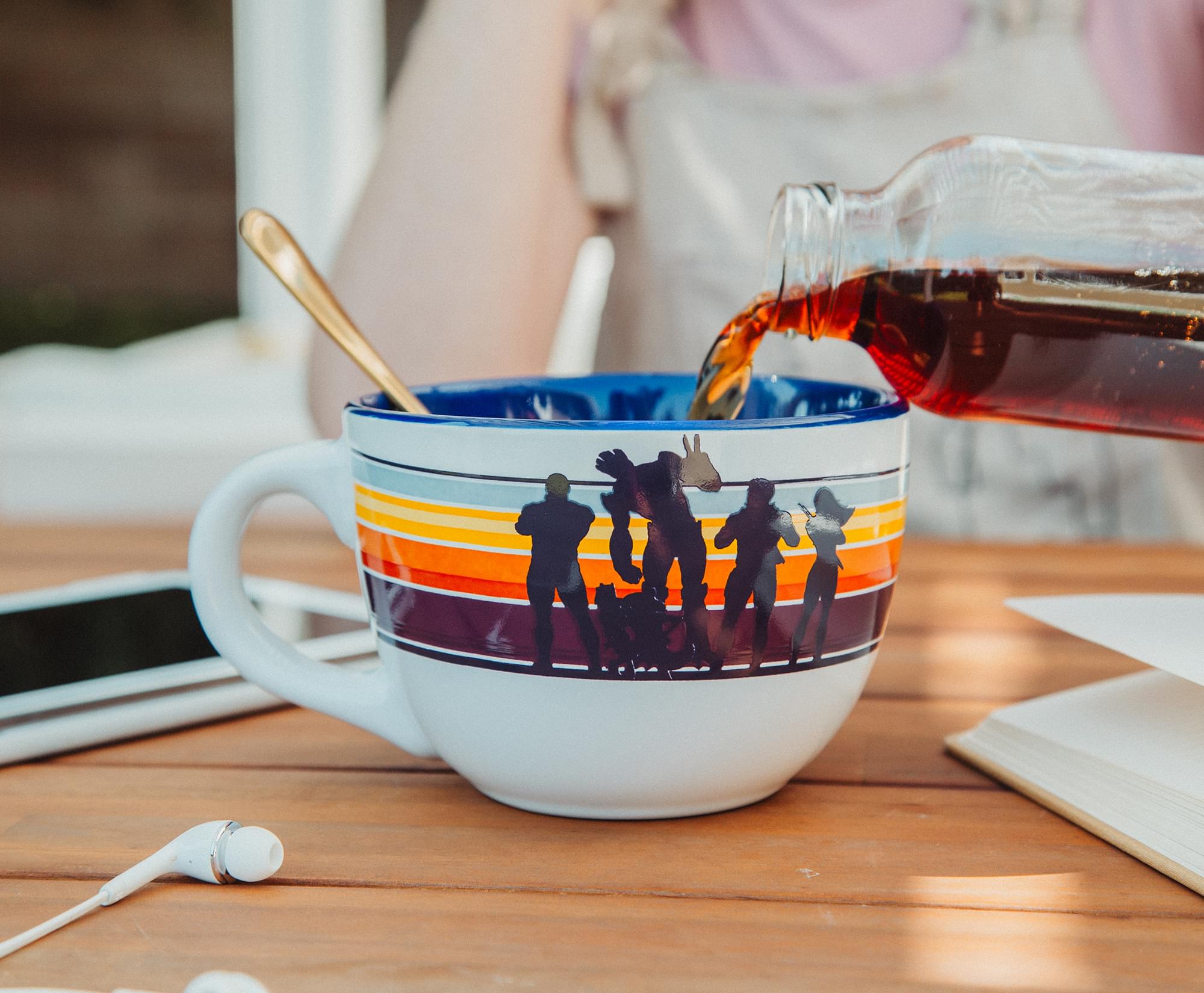 Alt View 3. Marvel - Marvel Studios Guardians of the Galaxy Silhouette 24-Ounce Ceramic Soup Mug - Blue.