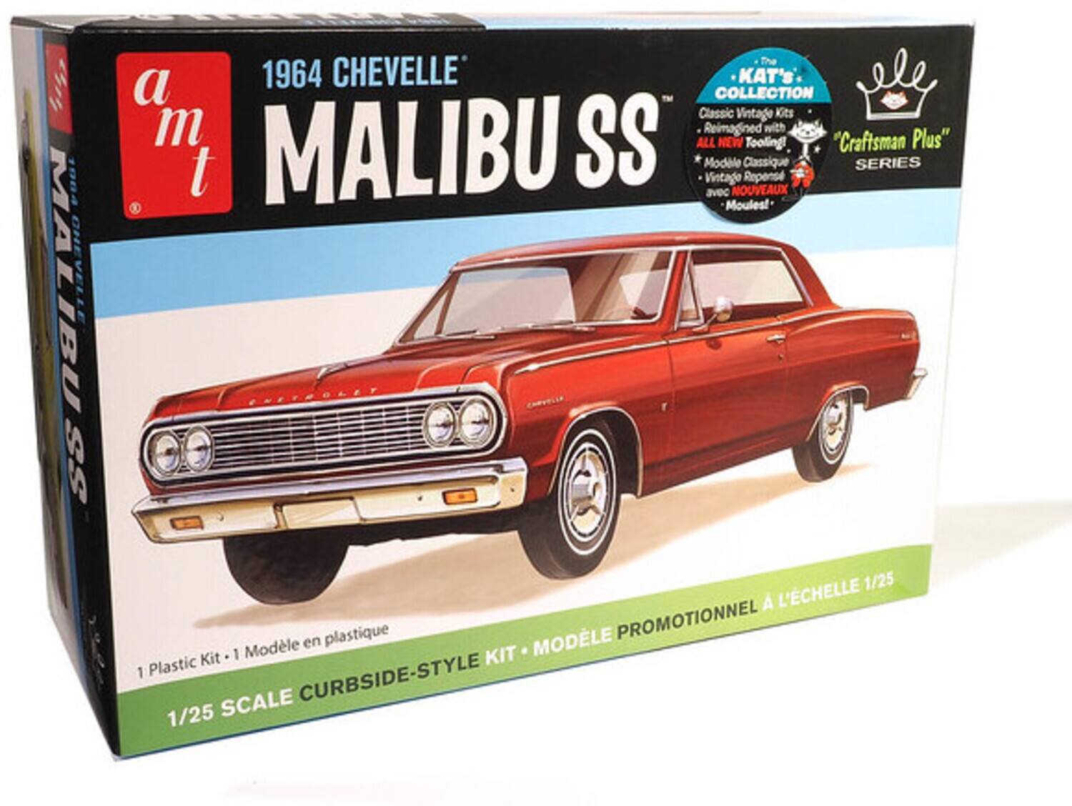 a 1964 CHEVELLE MALIBU SS  
The KAT'S COLLECTION  
ALL Classic Reimagined NEW Vintage Tooling!  
"Craftsman Plus" SERIES  
1/25 SCALE CURBSIDE-STYLE KIT • MODÈLE PROMOTIONNEL A L'ÉCHELLE 1/25  
1 Plastic Kit • 1 Modèle en plastique  
Vintage avec Moules! NOUVEAUX Classique Repensé