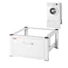 Front. VEVOR - Laundry Pedestal 27" Wide 14.4" Height, Washer And Dryer Base Stand Platform Universal Fit 660lbs Capacity - White.