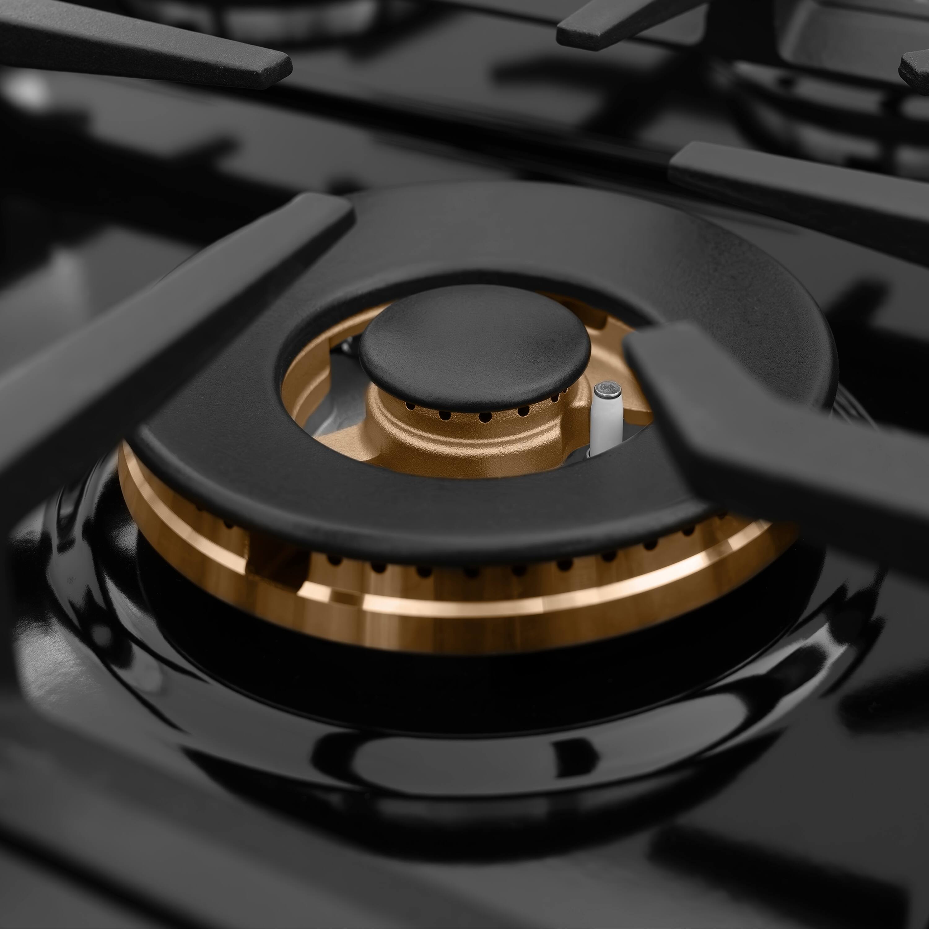 Back. ZLINE - ZLINE Autograph 48 in. Slide-In Classic Rangetop w/ 8 Burners in Stainless Steel & Matte Black Accents - Stainless Steel.