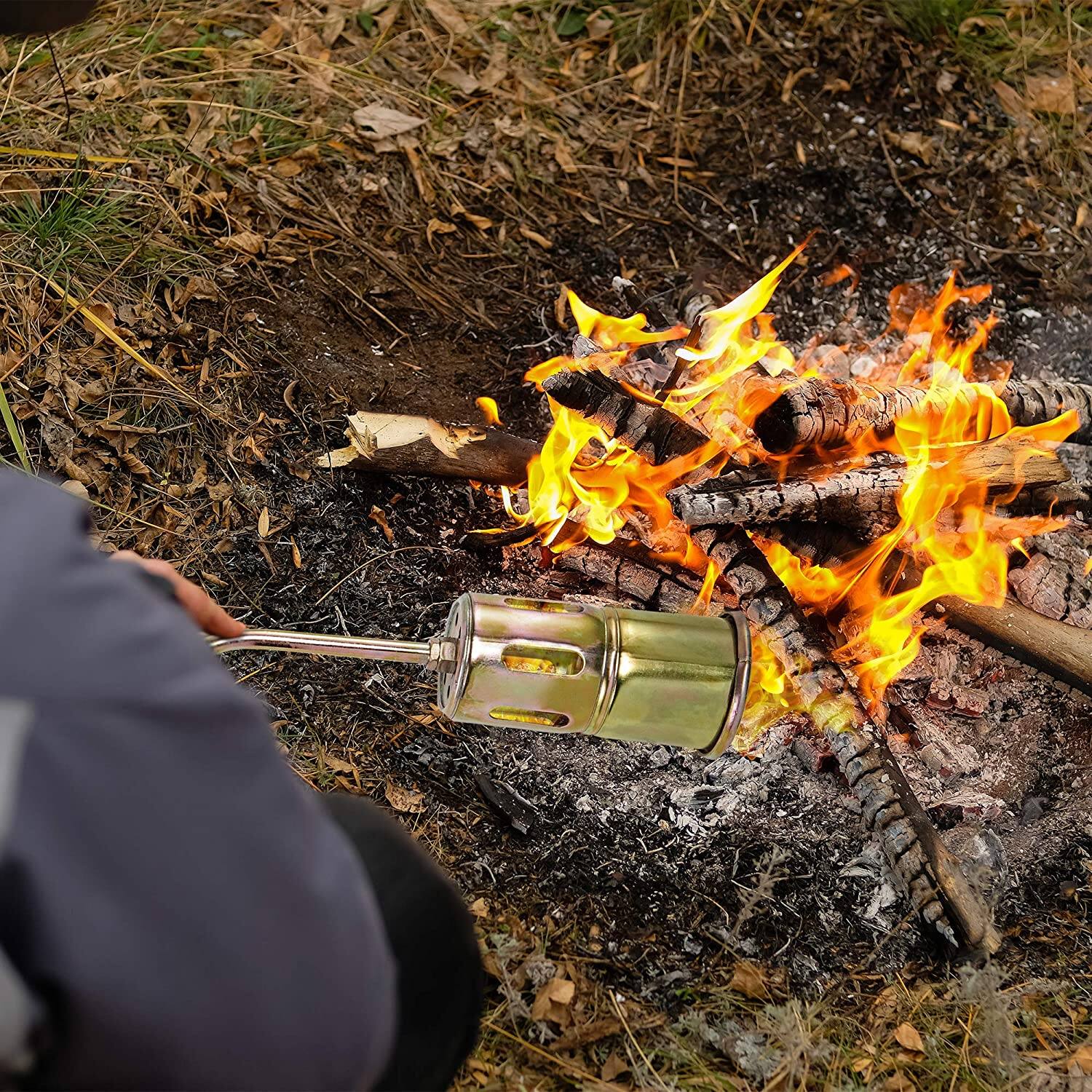 Alt View 9. Ivation - 320,000 BTU Propane Torch – Heavy-Duty Weed Burner w/ 12' Hose & Adjustable Flame for Outdoor Use - Grey.