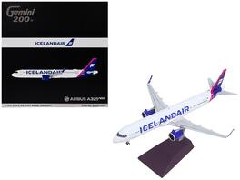 Airbus A321neo Commercial Aircraft "Icelandair" (TF-IAA) White with Blue and Pink Tail 1/200 Diecast Model by GeminiJets