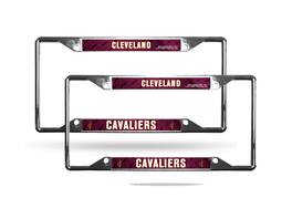 Rico Industries - Cleveland Cavaliers NBA Chrome EZ View License Plate Frame - Set of 2 Frames - Multi