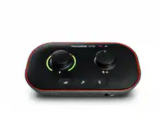 Front. Focusrite - Vocaster One USB audio interface for solo podcasts - record broadcast quality with ease! - Black.