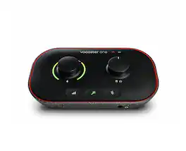 Focusrite - Vocaster One USB audio interface for solo podcasts - record broadcast quality with ease - Black
