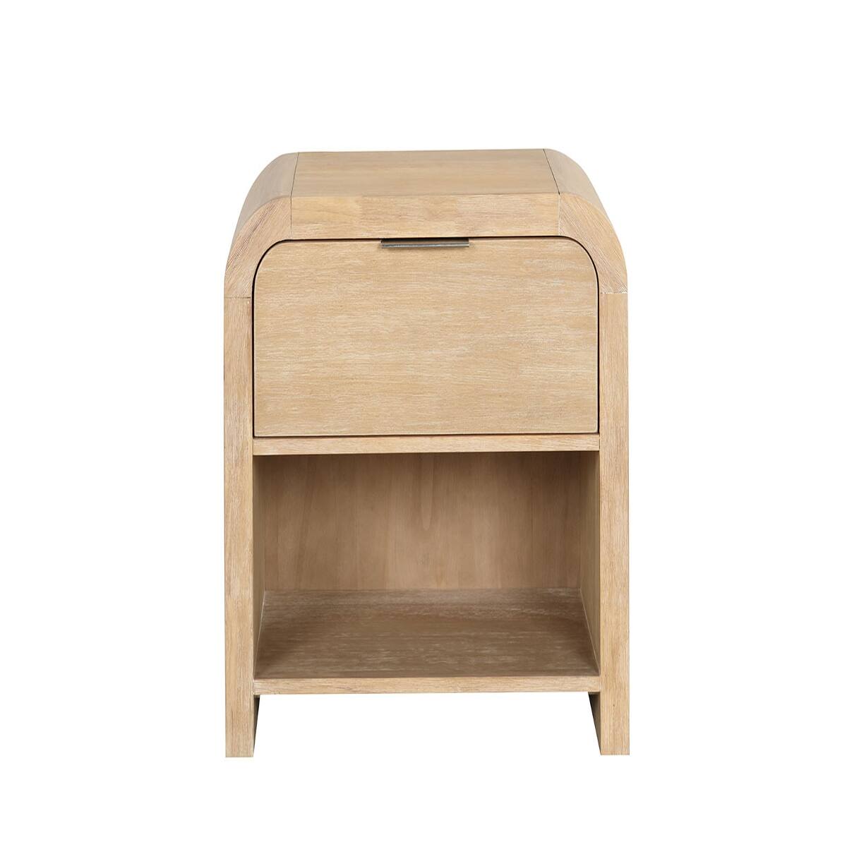 Loheer Finish Wood Nightstand with Drawer and Open Shelf, 28 Inch ...