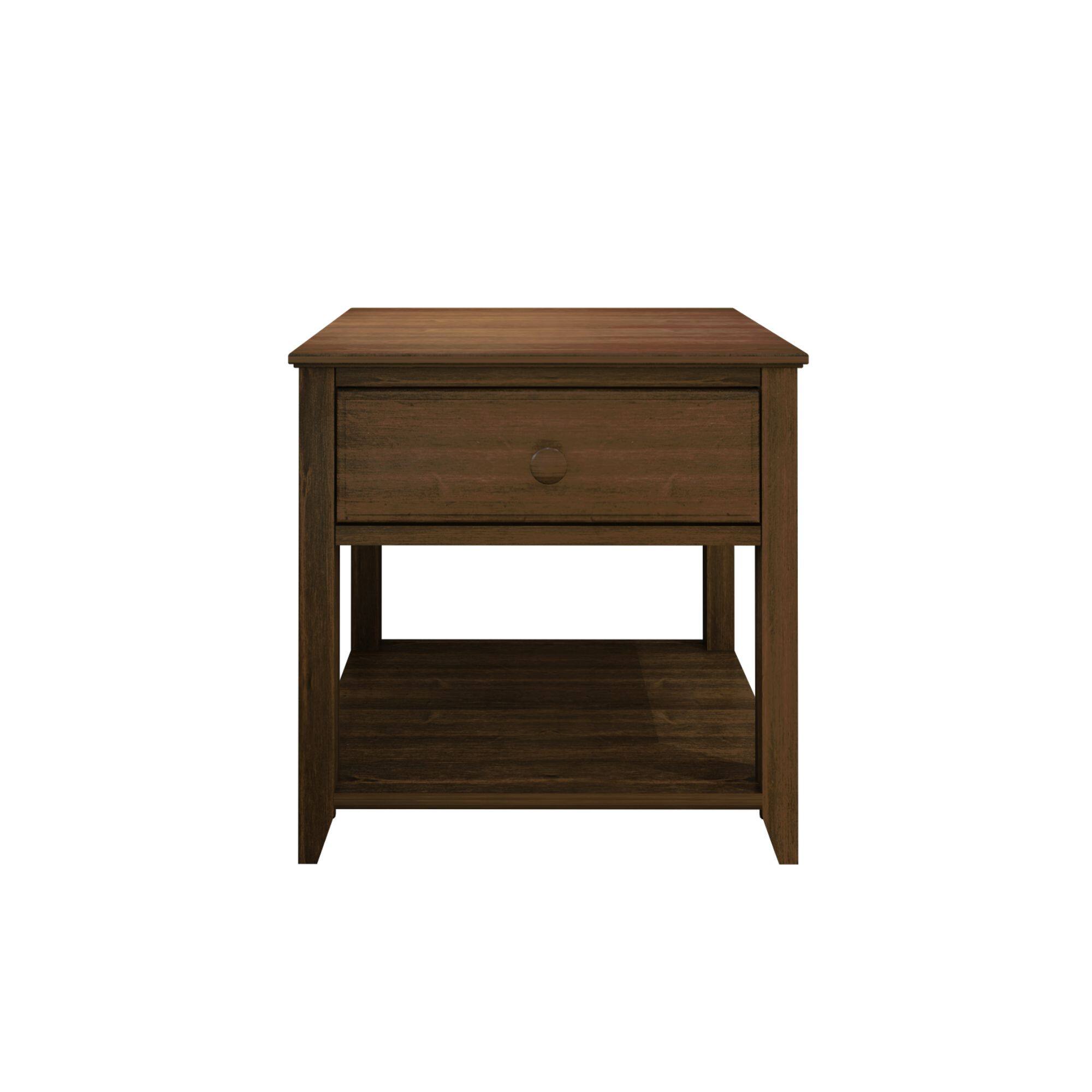 Alt View 3. Plank+Beam - Nightstand with Drawer and Shelf, Walnut - Walnut.