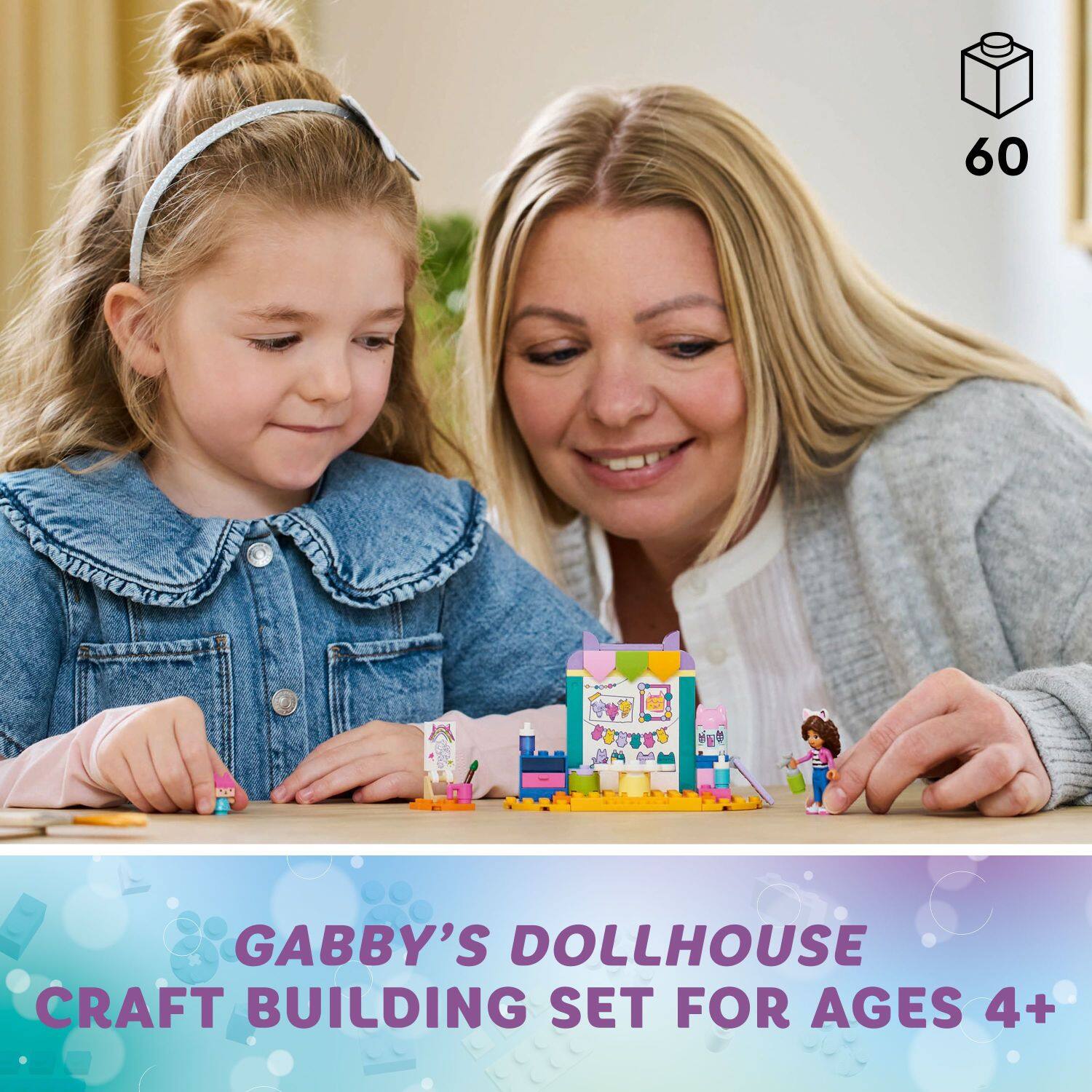 60 Gabby's Dollhouse Craft Building Set for Ages 4+