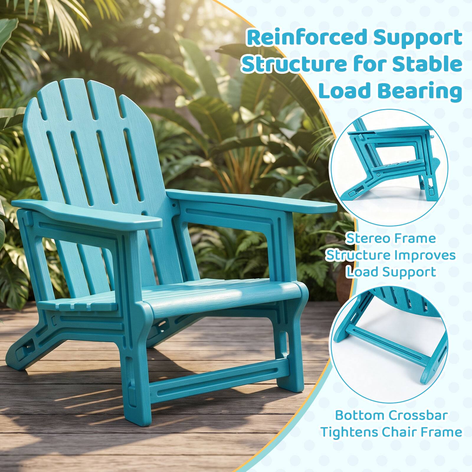 Reinforced Support Structure for Stable Load Bearing  
Stereo Frame Structure Improves Load Support  
Bottom Crossbar Tightens Chair Frame