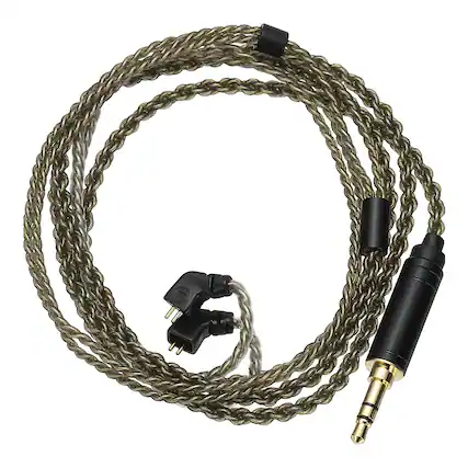 Front. Unique Bargains - IEM Earphone Cable 1.2M, 28AWG 4-Core High Purity Silver-Plated HiFi Replacement for Ananda Arya HE400SE (3.5mm, TFZ) - Gray Green.