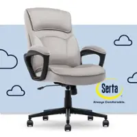 Serta - Comfort Classic Mid-Back Executive Soft Velvet Office Chair - Taupe - Front_Zoom