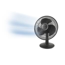 Lasko - 12 in. Oscillating Personal Table Fan with 3 Speeds - Black