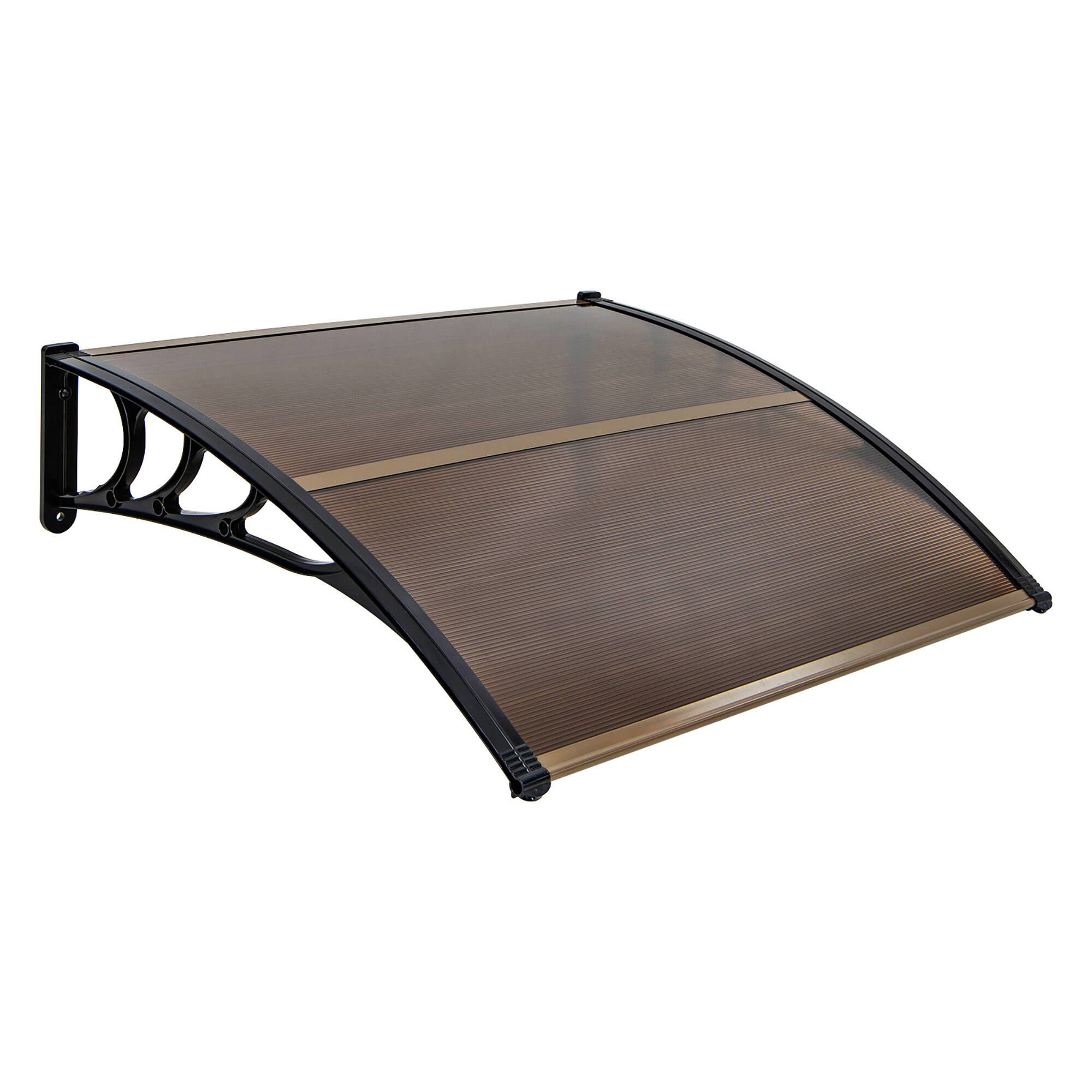 Alt View 9. Gymax - Gymax 2 PCS 48'' x 40'' Patio Awning Canopy Outdoor Window Door Overhang Rain Protection - Coffee.